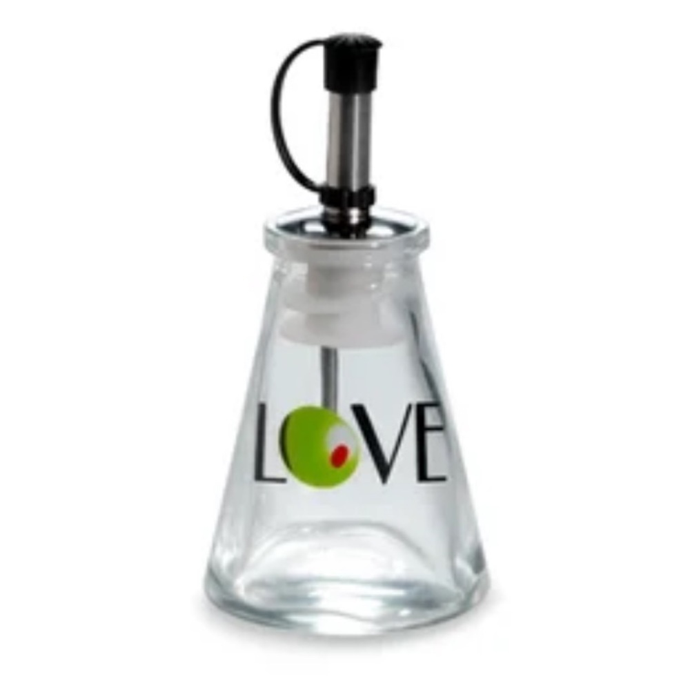 KATE ASPEN Set of 2 Glass Love Oil Bottles Small Perfect Gift Size